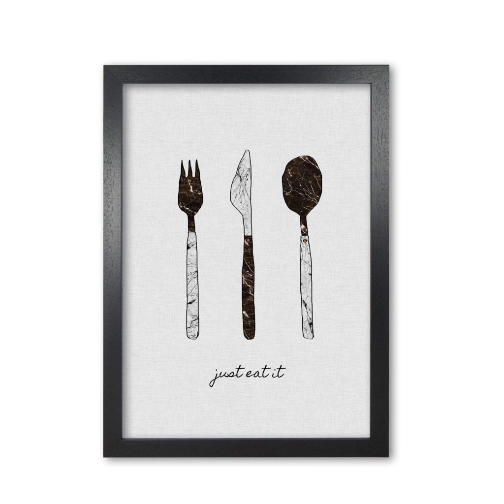 Just eat it fine art print by orara studio, framed kitchen wall art