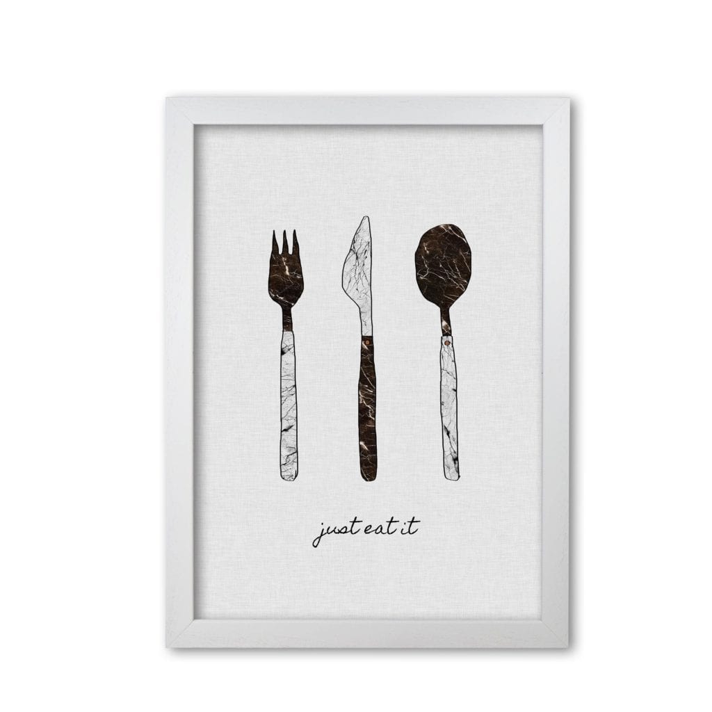 Just eat it fine art print by orara studio, framed kitchen wall art