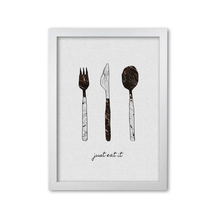 Just eat it fine art print by orara studio, framed kitchen wall art