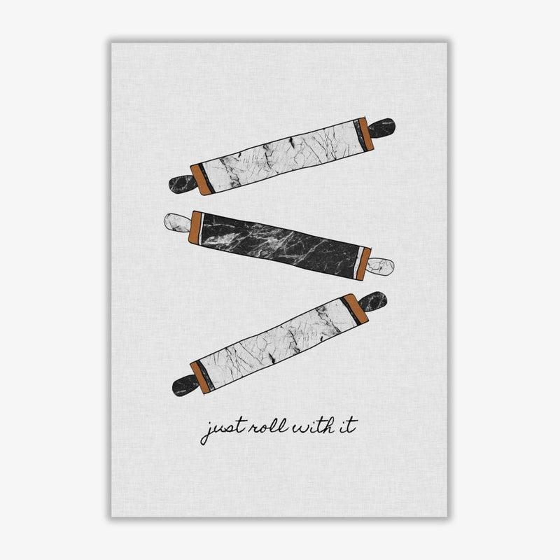 Just roll with it fine art print by orara studio, framed kitchen wall art