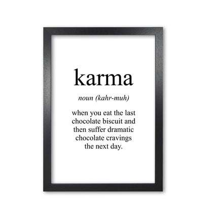Karma modern fine art print, framed typography wall art