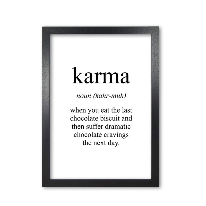 Karma modern fine art print, framed typography wall art