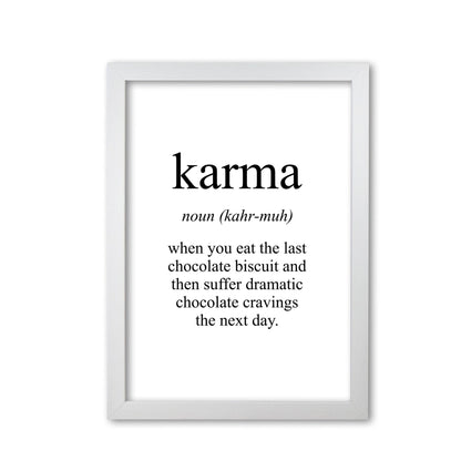 Karma modern fine art print, framed typography wall art