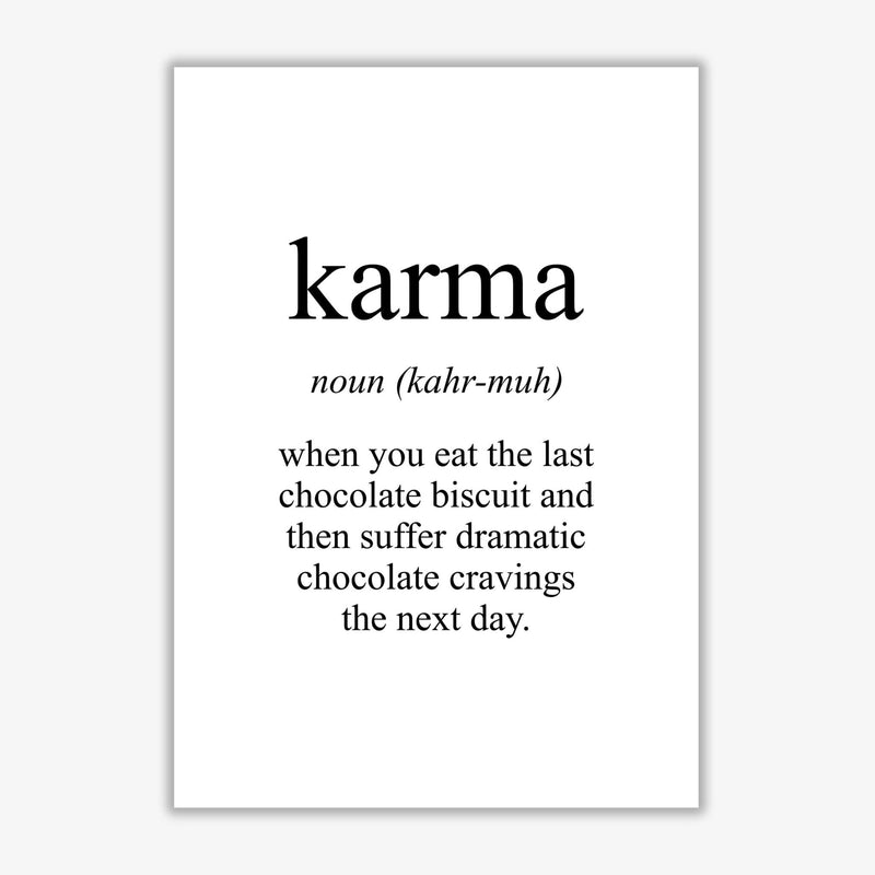Karma modern fine art print, framed typography wall art