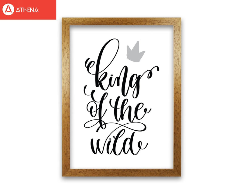 King of the wild black modern fine art print, framed typography wall art