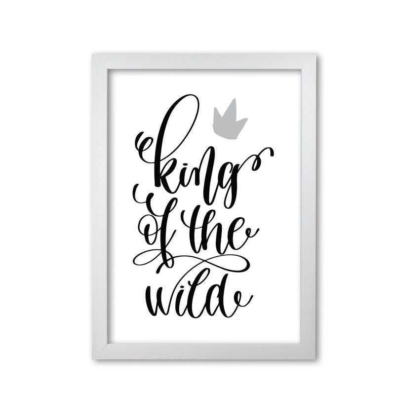 King of the wild black modern fine art print, framed typography wall art