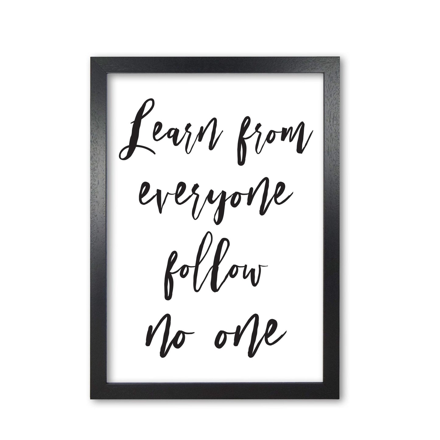 Learn from everyone modern fine art print, framed typography wall art