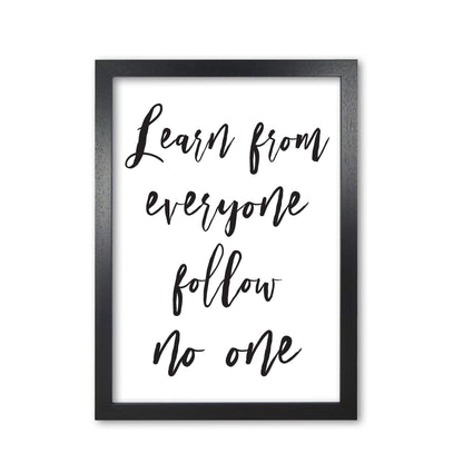 Learn from everyone modern fine art print, framed typography wall art