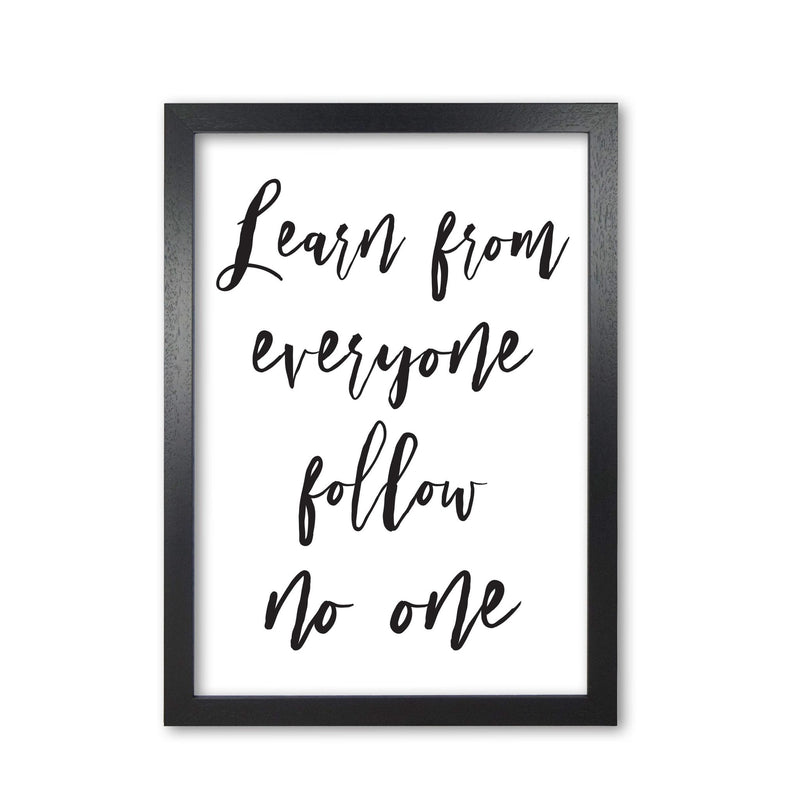 Learn from everyone modern fine art print, framed typography wall art