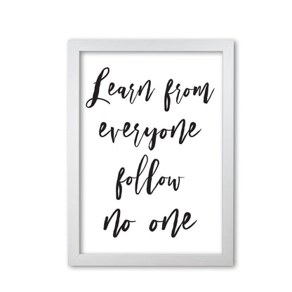 Learn from everyone modern fine art print, framed typography wall art