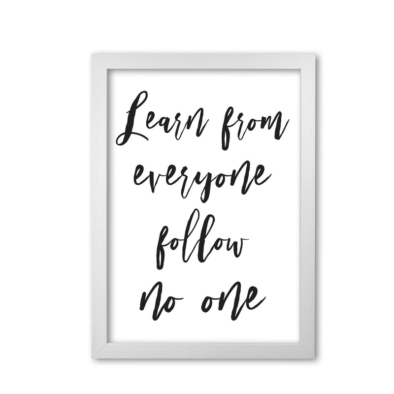 Learn from everyone modern fine art print, framed typography wall art