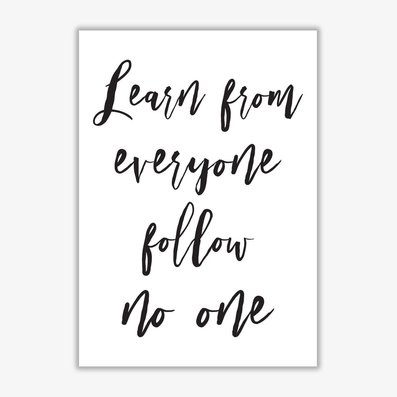Learn from everyone modern fine art print, framed typography wall art