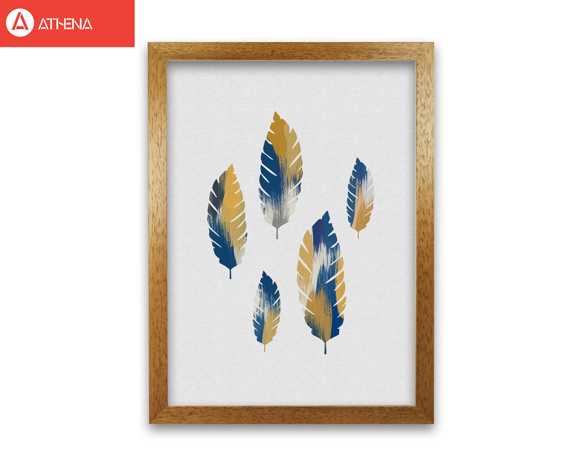 Leaves blue &#038; yellow fine art print by orara studio