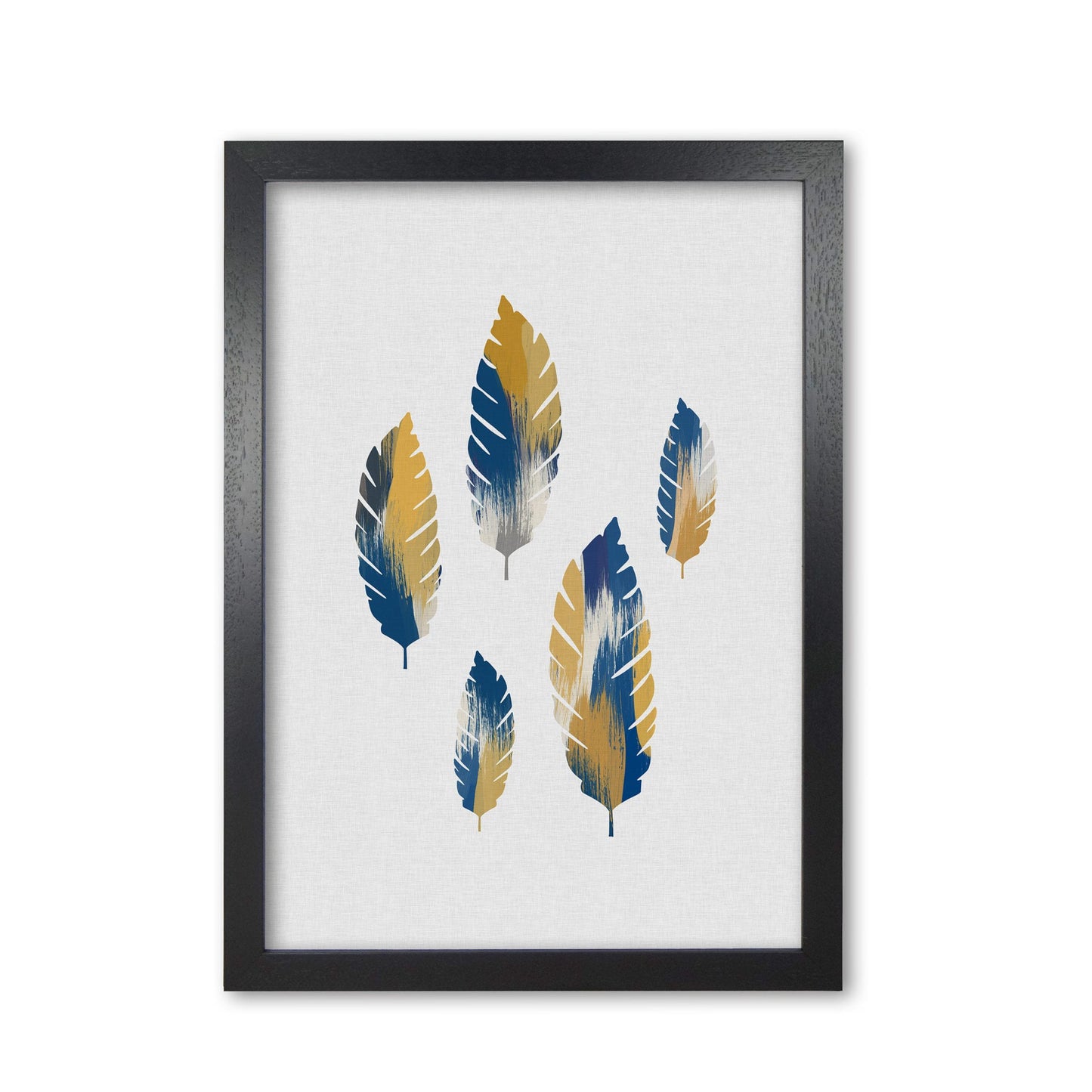 Leaves blue &#038; yellow fine art print by orara studio