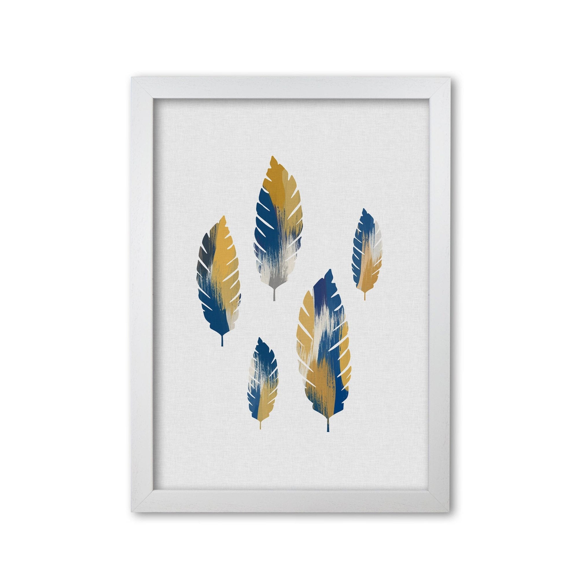 Leaves blue &#038; yellow fine art print by orara studio
