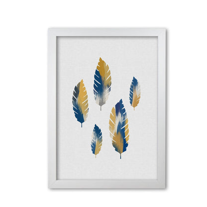 Leaves blue &#038; yellow fine art print by orara studio