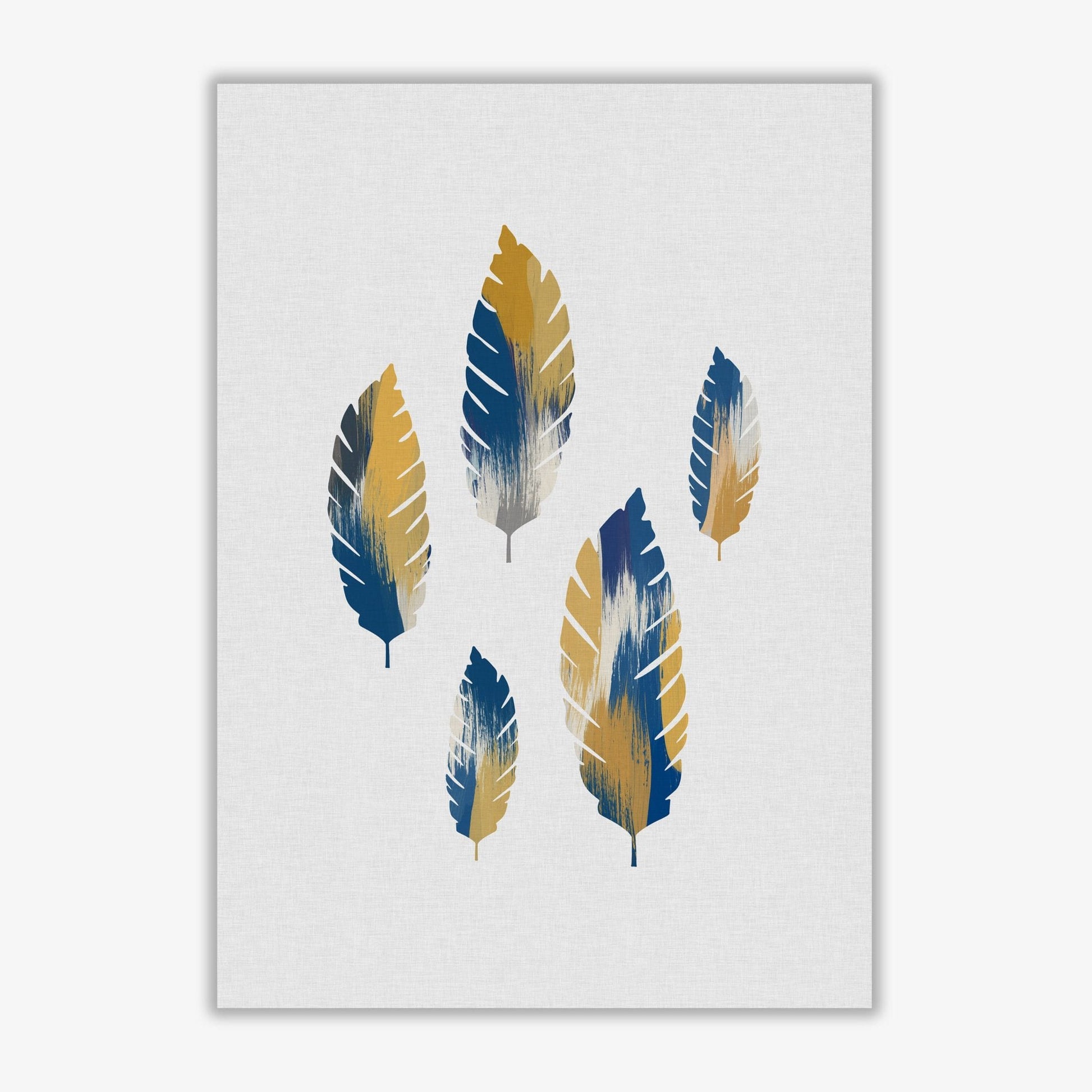 Leaves blue &#038; yellow fine art print by orara studio