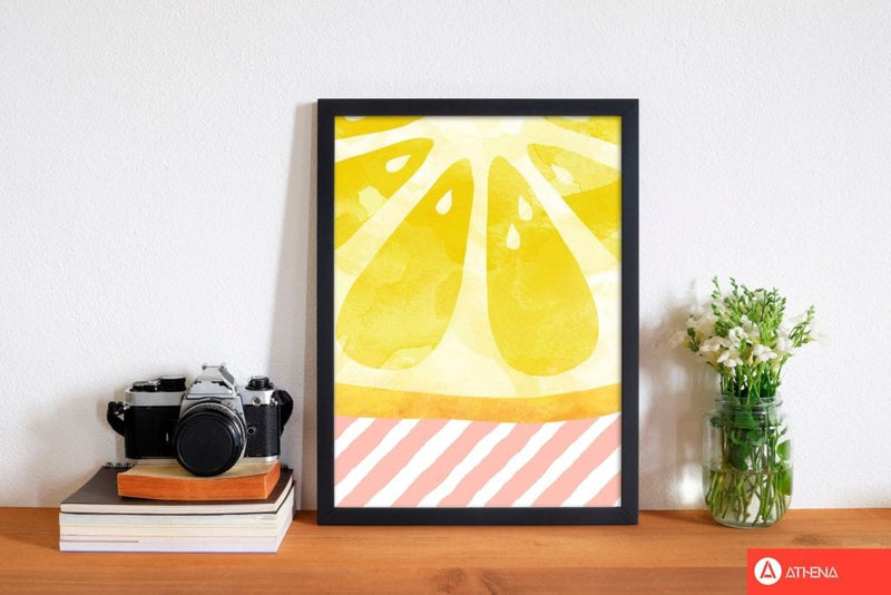 Lemon abstract fine art print by orara studio, framed kitchen wall art