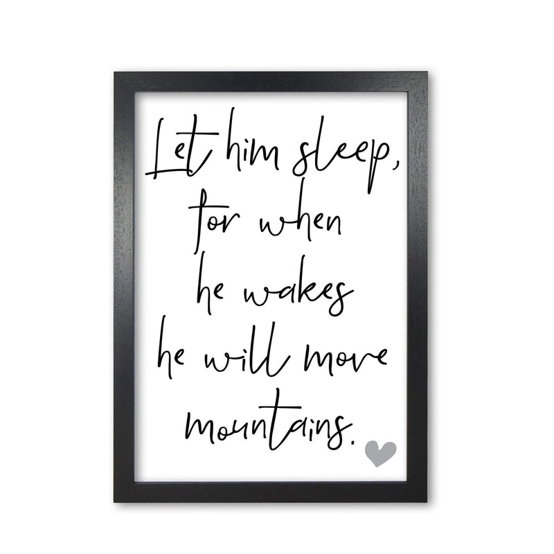 Let him sleep modern fine art print, framed typography wall art