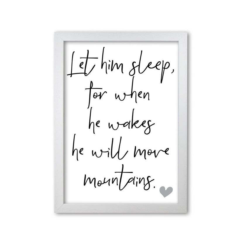 Let him sleep modern fine art print, framed typography wall art