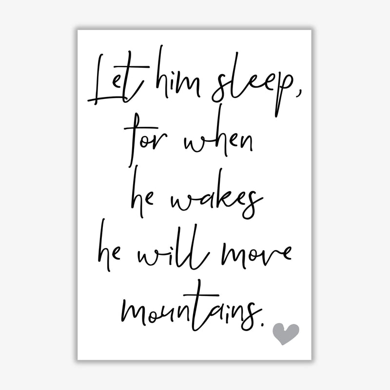 Let him sleep modern fine art print, framed typography wall art