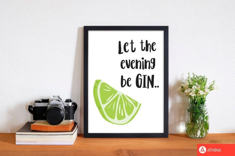 Let the evening begin modern fine art print, framed kitchen wall art