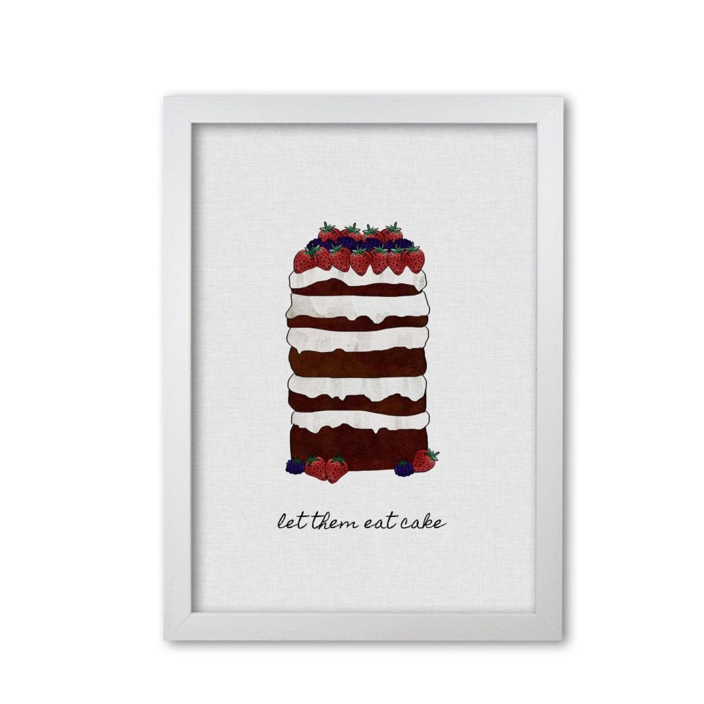 Let them eat cake fine art print by orara studio, framed kitchen wall art