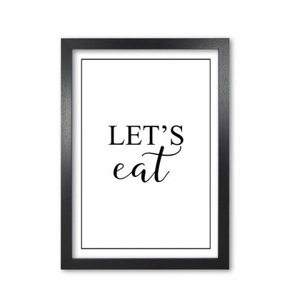Let&#39;s eat modern fine art print, framed kitchen wall art