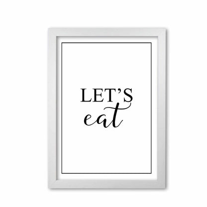 Let&#39;s eat modern fine art print, framed kitchen wall art