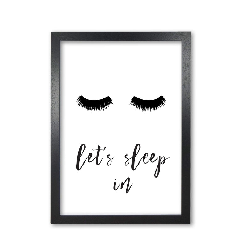 Lets sleep in lashes modern fine art print, framed typography wall art