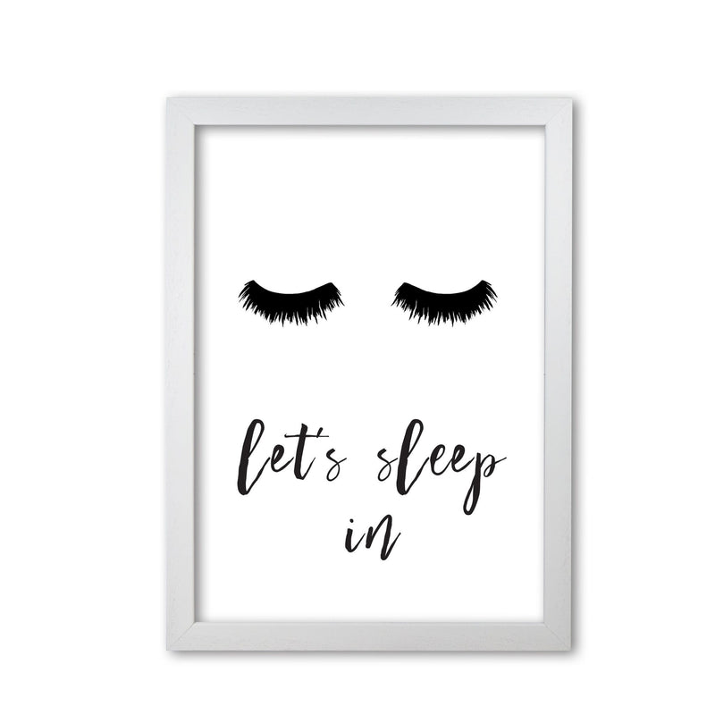 Lets sleep in lashes modern fine art print, framed typography wall art