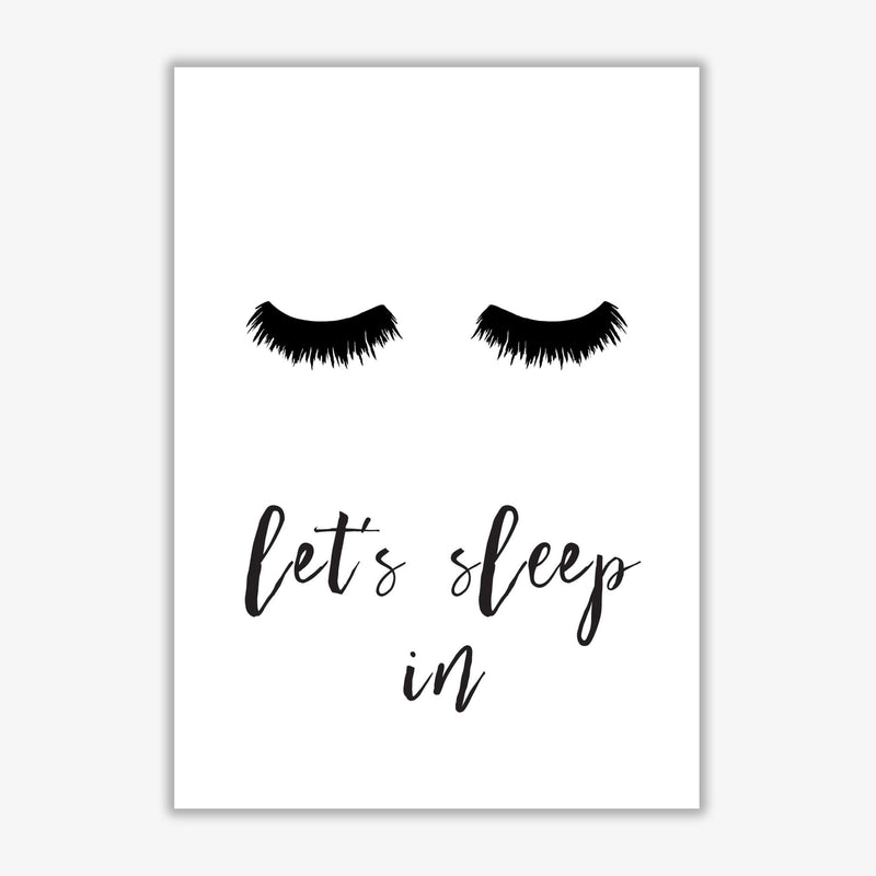 Lets sleep in lashes modern fine art print, framed typography wall art