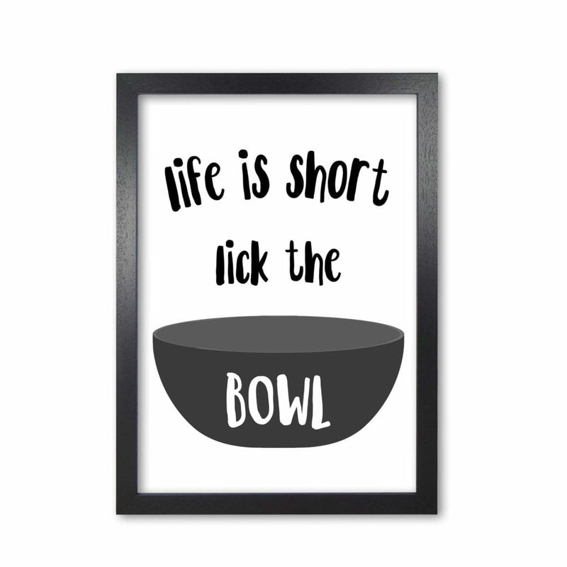 Lick the bowl modern fine art print, framed kitchen wall art