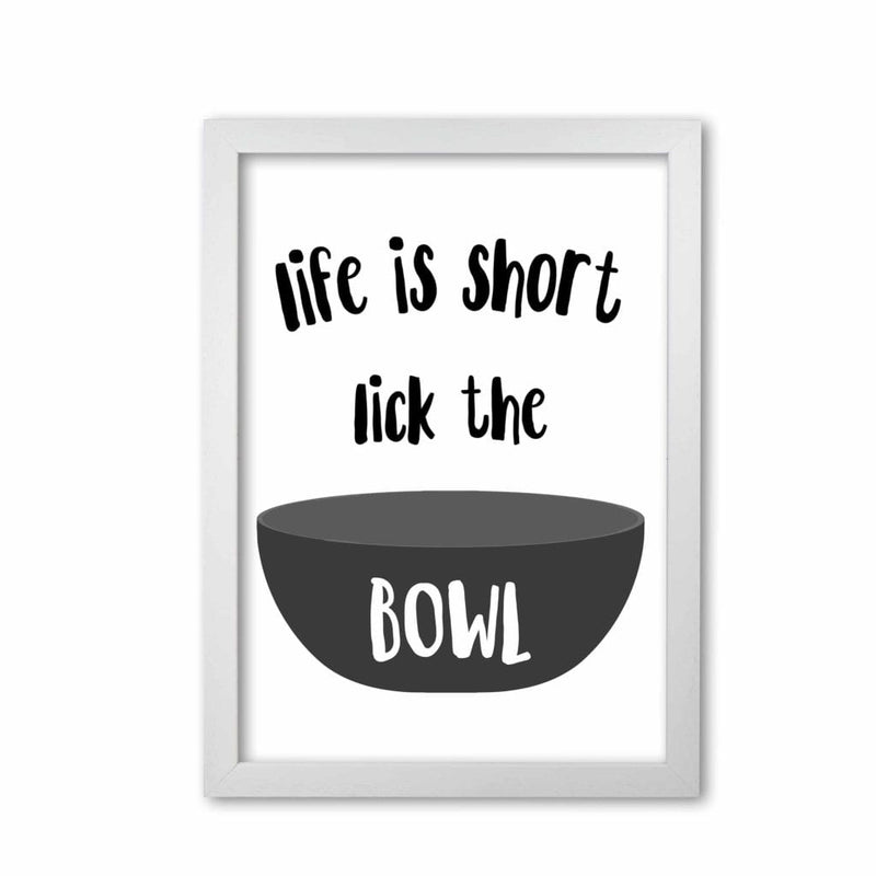 Lick the bowl modern fine art print, framed kitchen wall art