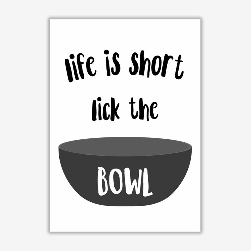 Lick the bowl modern fine art print, framed kitchen wall art