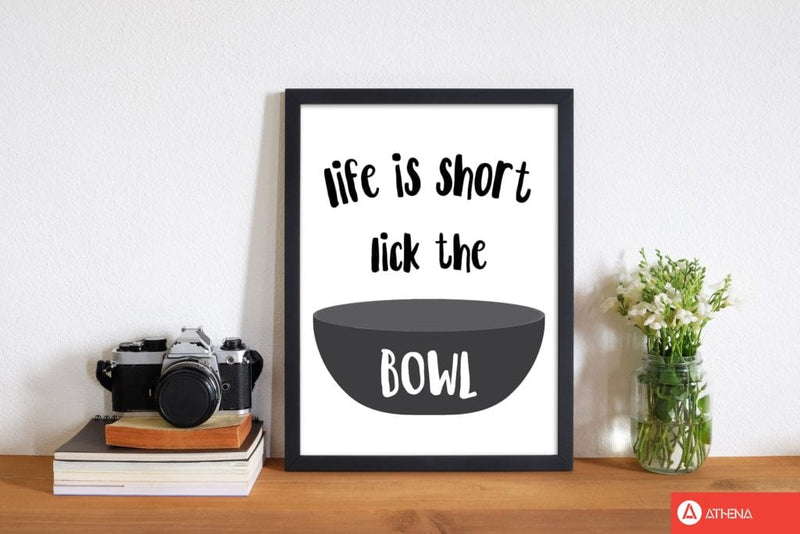 Lick the bowl modern fine art print, framed kitchen wall art