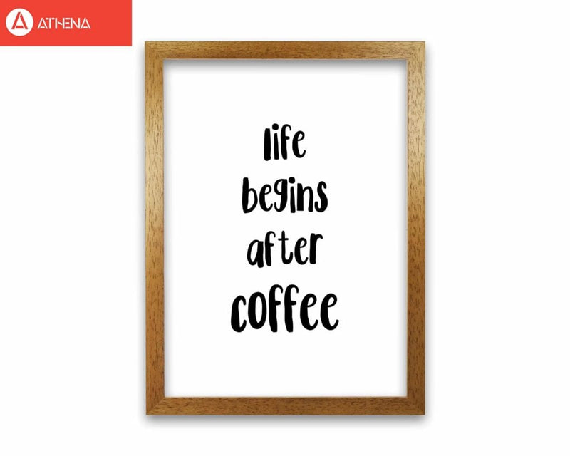 Life begins after coffee modern fine art print, framed kitchen wall art