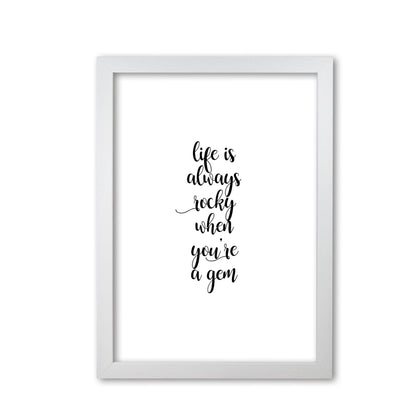 Life is always rocky inspirational quote fine art print by orara studio