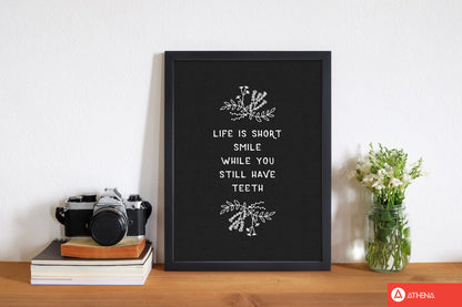 Life is short funny quote fine art print by orara studio