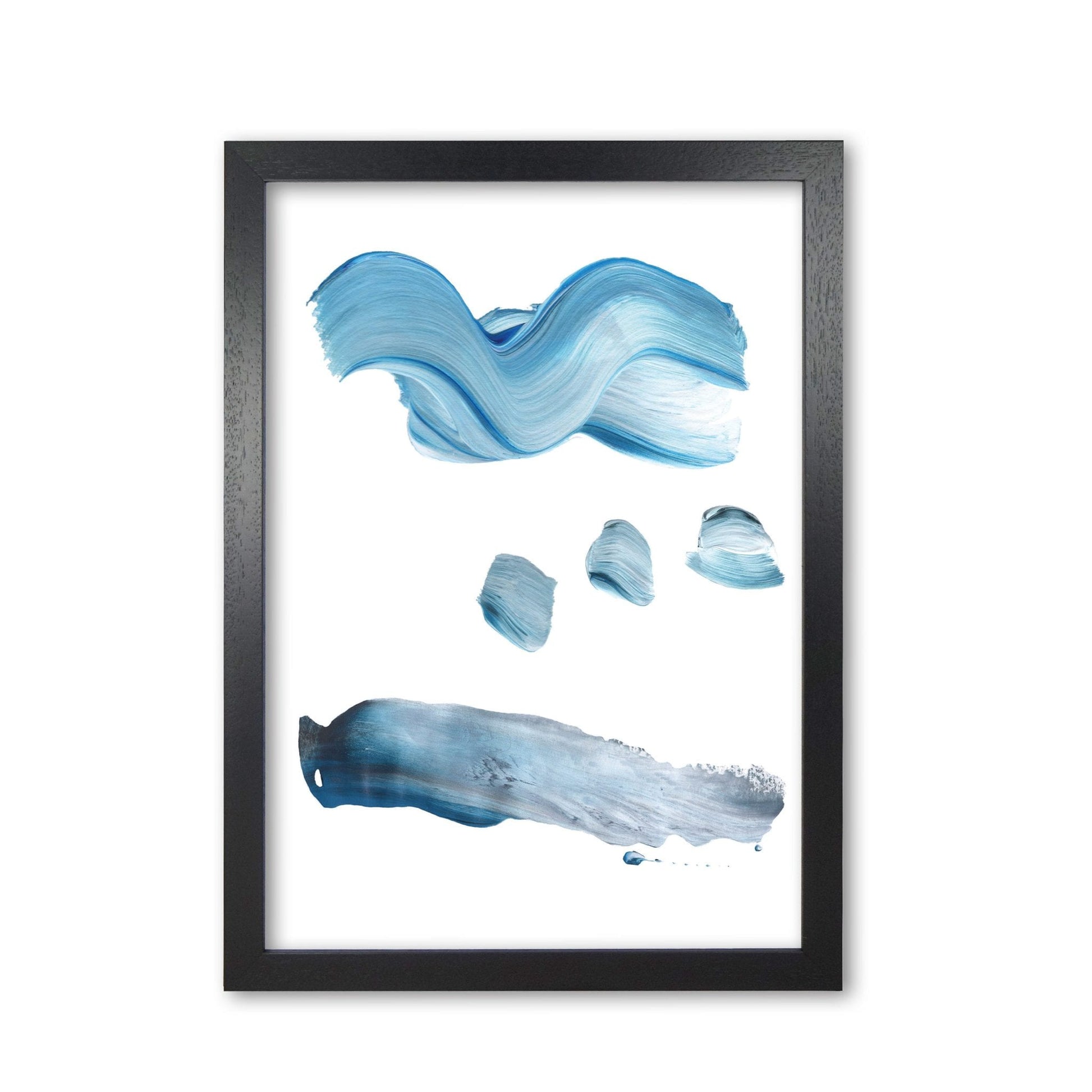 Light blue abstract paint strokes modern fine art print