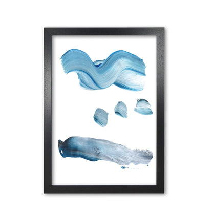 Light blue abstract paint strokes modern fine art print