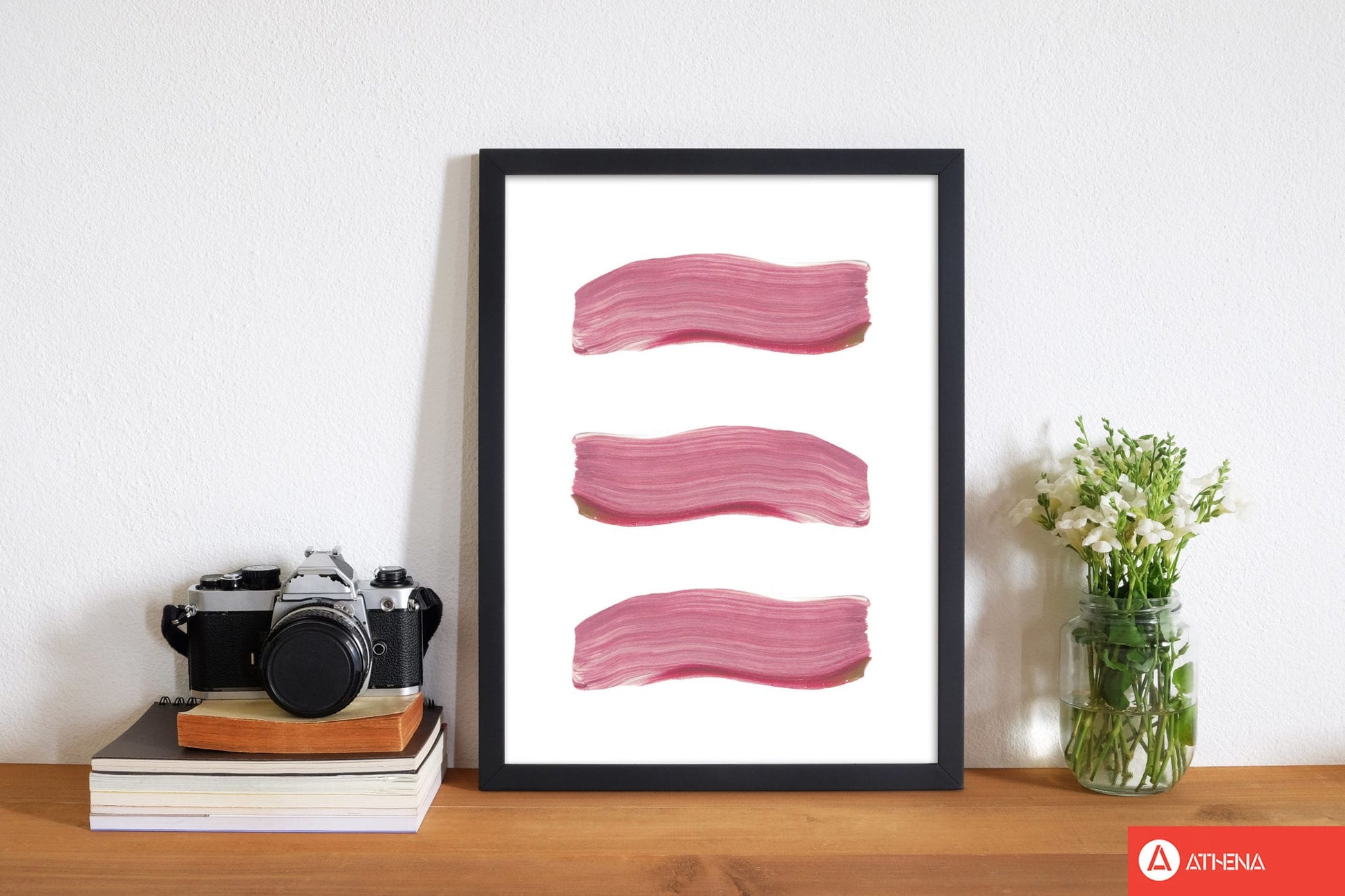 Light pink abstract paint strokes modern fine art print