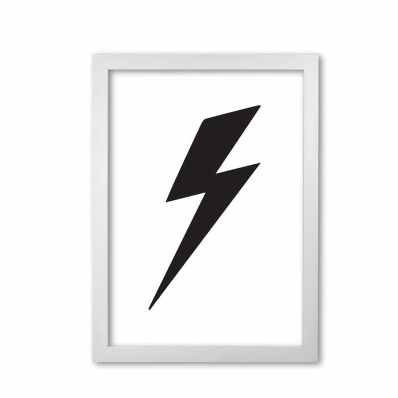 Lightning bolt modern fine art print, framed childrens nursey wall art poster