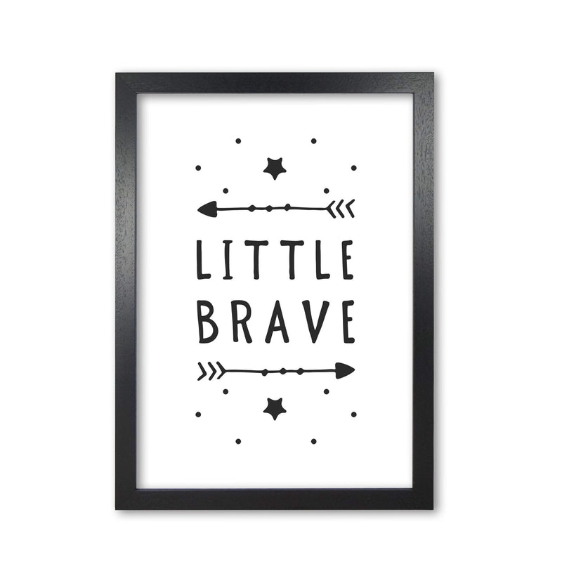 Little brave black modern fine art print, framed typography wall art