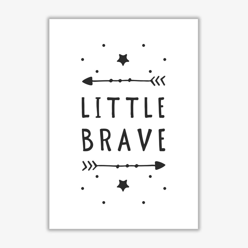 Little brave black modern fine art print, framed typography wall art