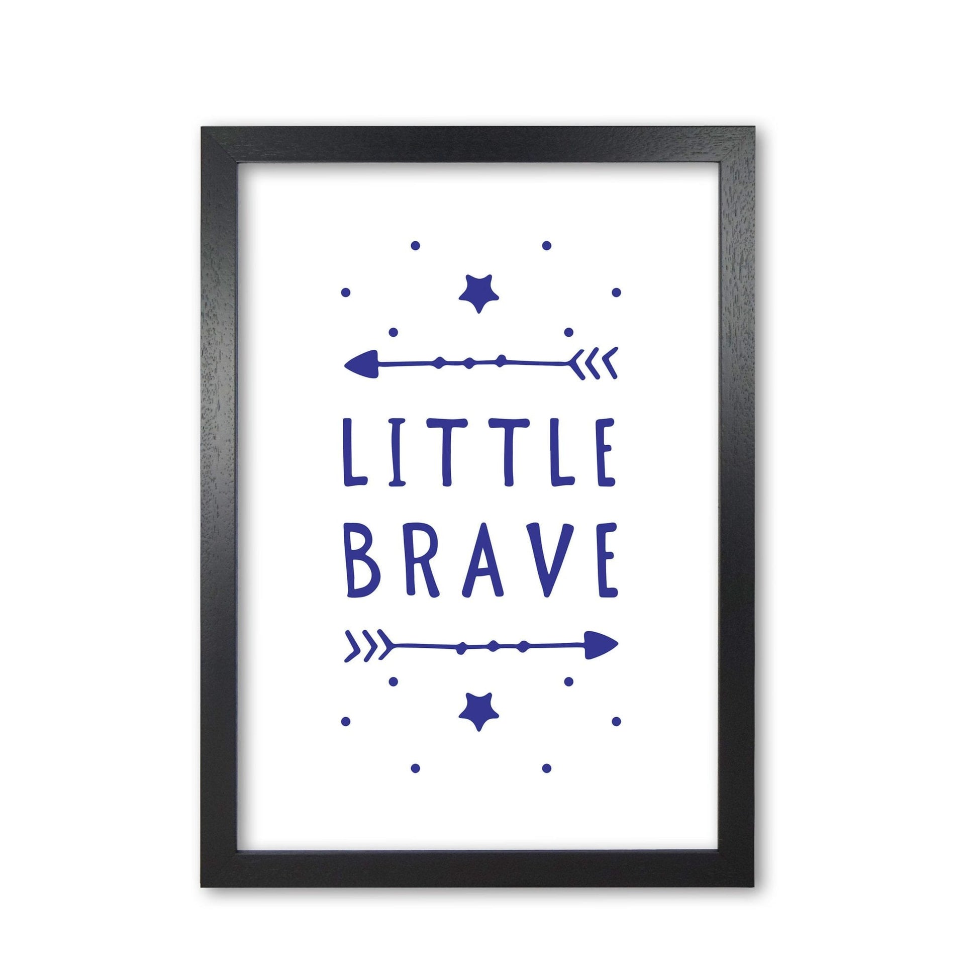 Little brave navy modern fine art print, framed typography wall art