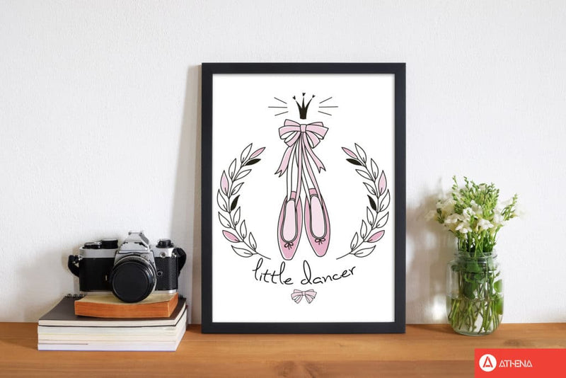 Little dancer shoes modern fine art print, framed childrens nursey wall art poster