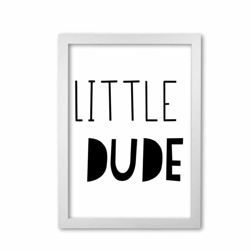 Little dude black modern fine art print, framed childrens nursey wall art poster
