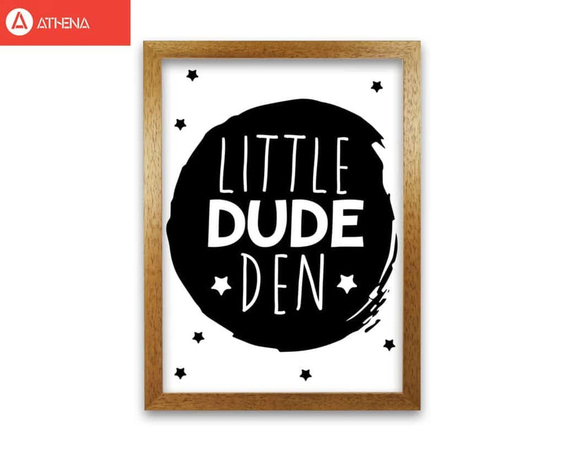 Little dude den black circle modern fine art print, framed childrens nursey wall art poster
