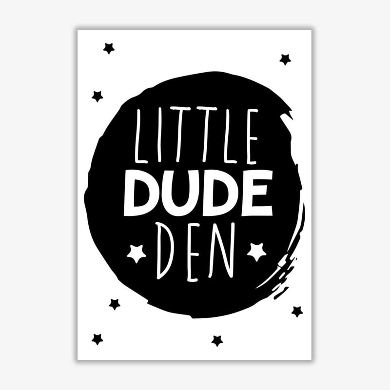Little dude den black circle modern fine art print, framed childrens nursey wall art poster
